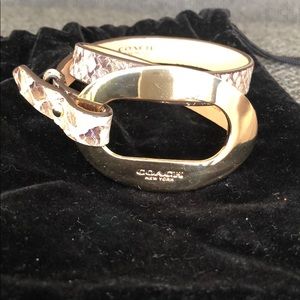 Coach double wrap leather snake skin bracelet